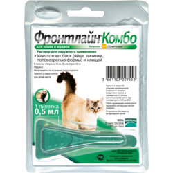 Boehringer Ingelheim Фронтлайн Комбо для кошек и хорьков – для защиты от клещей, блох в форме капель