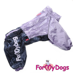 ForMyDogs Дождевик на крупные породы собак "Джинсовый костюм" девочка