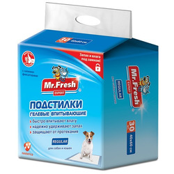 Mr.Fresh Regular одноразовые гелевые пеленки для собак 40х60см
