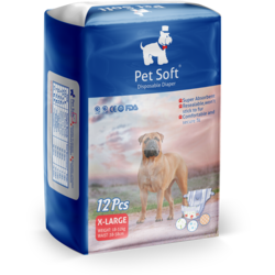 Pet Soft Одноразовые впитывающие подгузники для животных Pet Diaper (12шт)