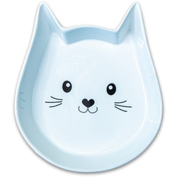 КерамикАрт Миска керамическая для кошек Мордочка кошки белая