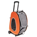 Ibiyaya Складная сумка-тележка 3 в 1 для собак (сумка, рюкзак, тележка) оранж