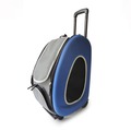 Ibiyaya Складная сумка-тележка 3 в 1 для собак (сумка, рюкзак, тележка) синяя
