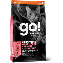 Сухой корм Go! Natural Holistic беззерновой для Котят и Кошек с Лососем и Треской (GO! CARNIVORE GF Salmon + Cod Recipe for Cats) 42/16